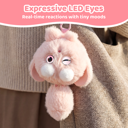 OKIVIVI Cute AI Plush Toy,Small Stuffed Animals,AI Companion Pets, Interactive Talking Stuffed Animal Bag Charm with Voice Chat, Touch-Reactive Feedback, Gift for Teen Girls & Women,Your First AI Bestie,Pink