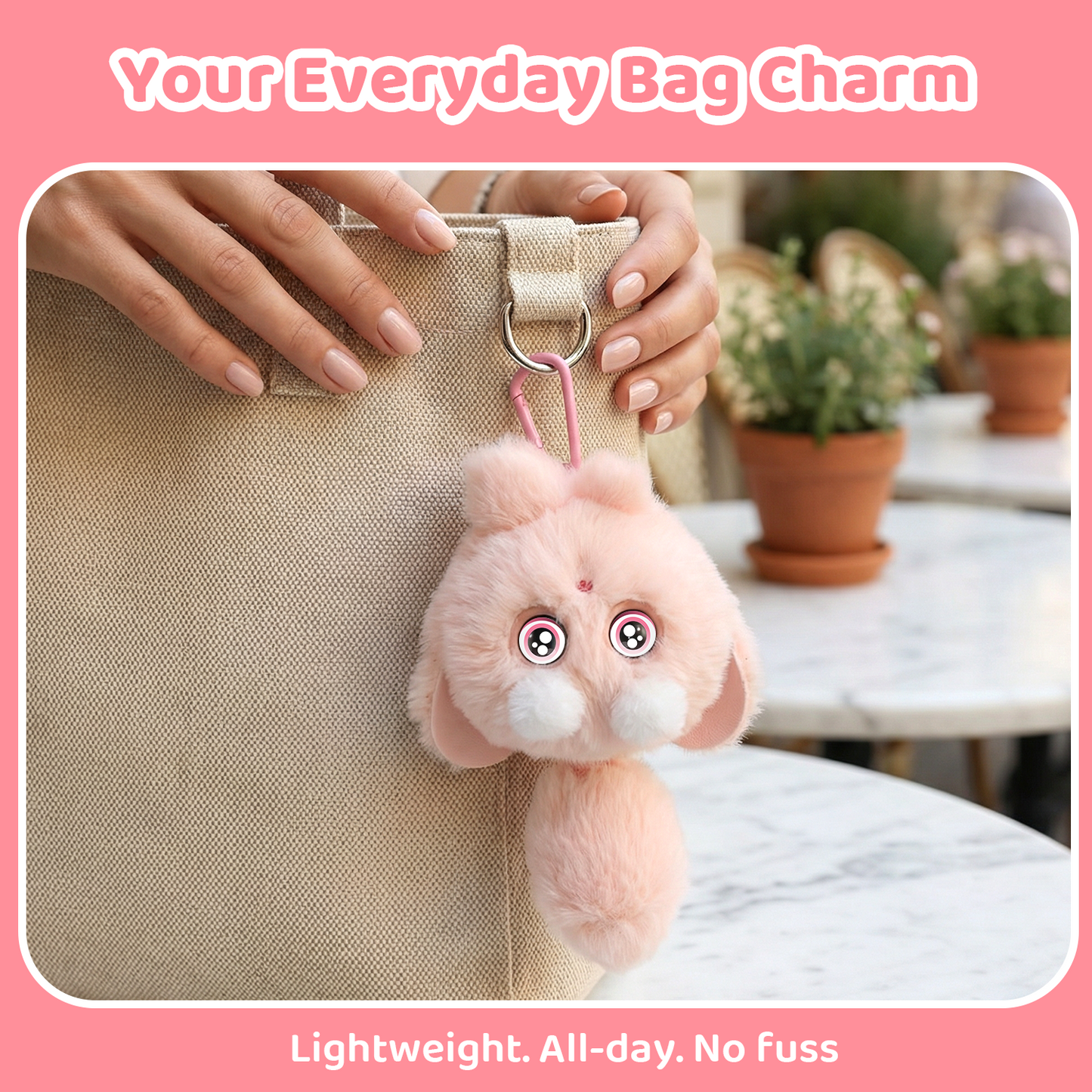 OKIVIVI Cute AI Plush Toy,Small Stuffed Animals,AI Companion Pets, Interactive Talking Stuffed Animal Bag Charm with Voice Chat, Touch-Reactive Feedback, Gift for Teen Girls & Women,Your First AI Bestie,Pink